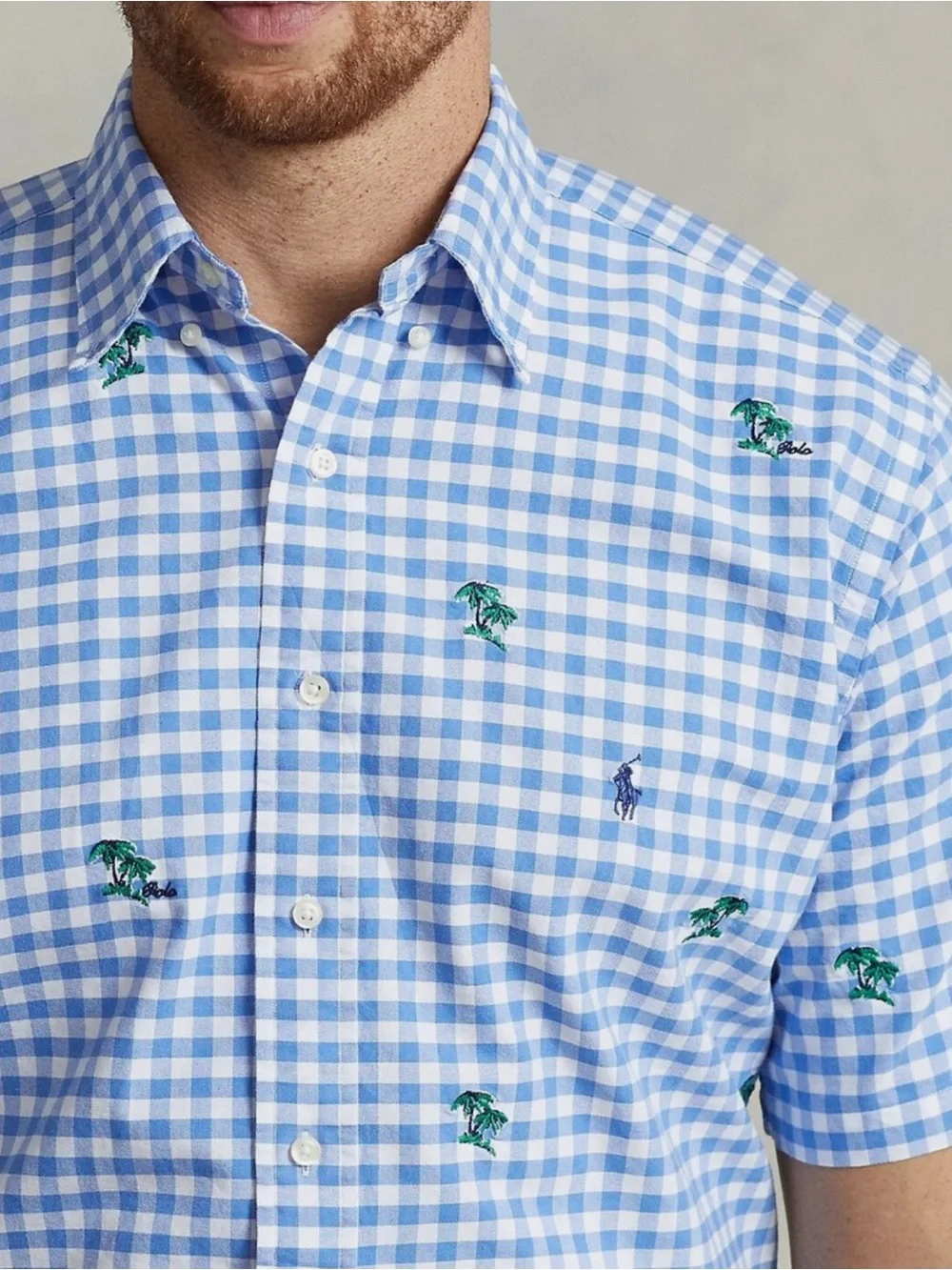 $125 Polo Ralph Lauren Men's Palm Tree-Embroidered Oxford Shirt, Size  XXL